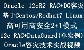 Oracle 12c RAC+dataguard容灾(2+1)实施部署实战视频教程